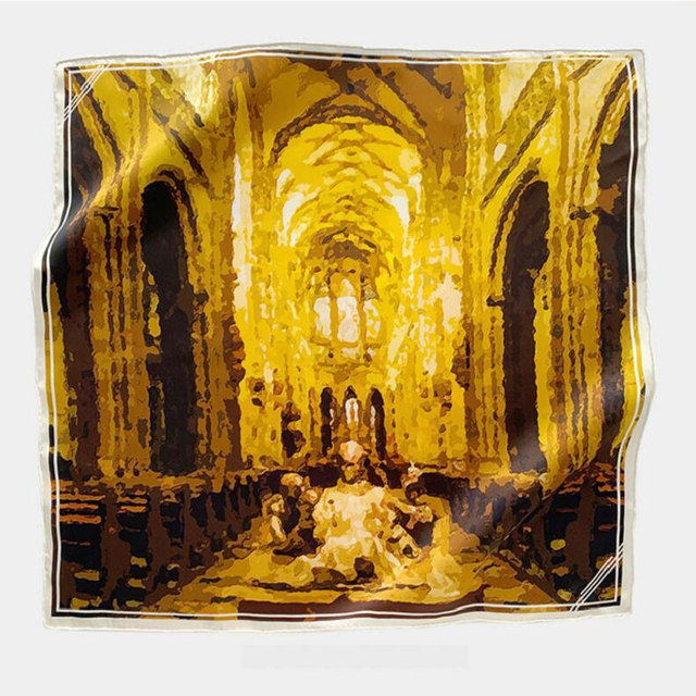 Low MOQ Low Price Digital Printing Square Silk Headkerchief