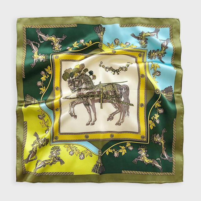 Elegant Gardenia Fashion Silk Satin Shawl Ladies Silk Scarf