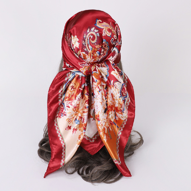 Soft And Smooth Hair Care 110x110CM 100% Silk Headscarf