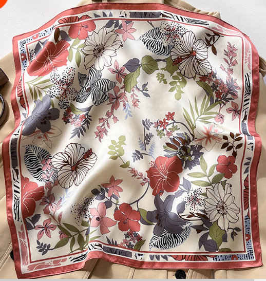 Custom Square Satin Silk Scarf of Ladies