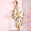 Wholesale Screen Printing Pure Silk Women Fashion Silk Scarf with Custom Label
