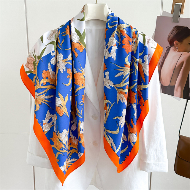 Foulard Design Custom Lady Square Silk Scarves