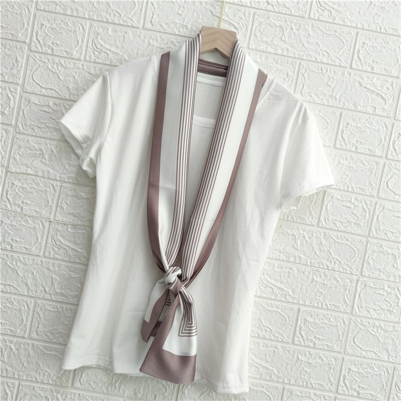 Custom Spring Stylish Long Silk Feeling Scarf for Ladies