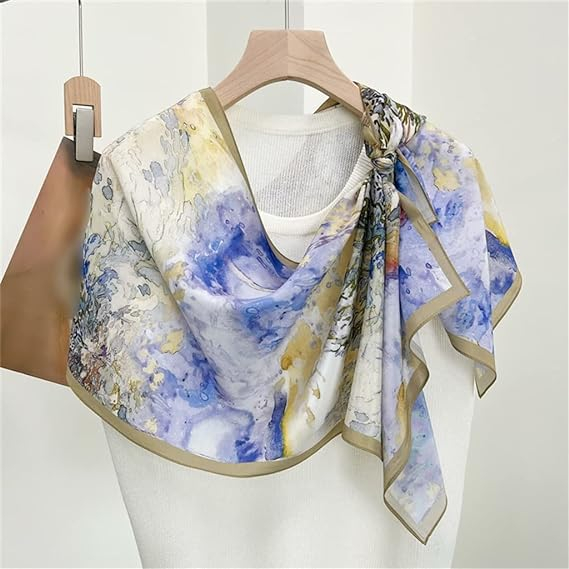 Oblong Digital Printing Silk Chiffon Scarf of Ladies
