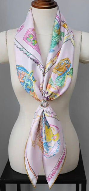 Custom silk scarf in clear vivid colours