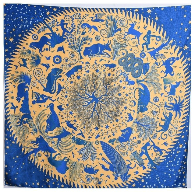 Exquisite Hand Rolled 100% Silk Double Sided Printed Square Scarf