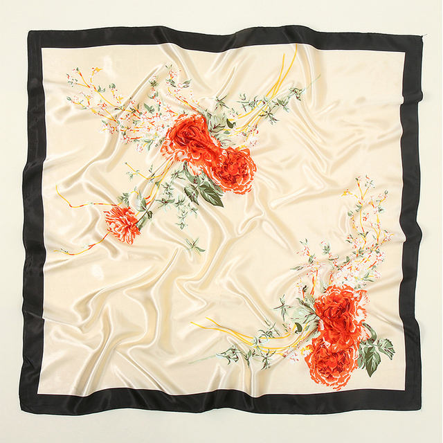 Bandanas Simple Satin Vintage Neck Hair Wrap Square Head Silk Scarf