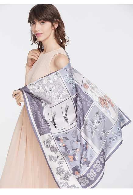  Digital Printed Women's Silk Satin Scarf
