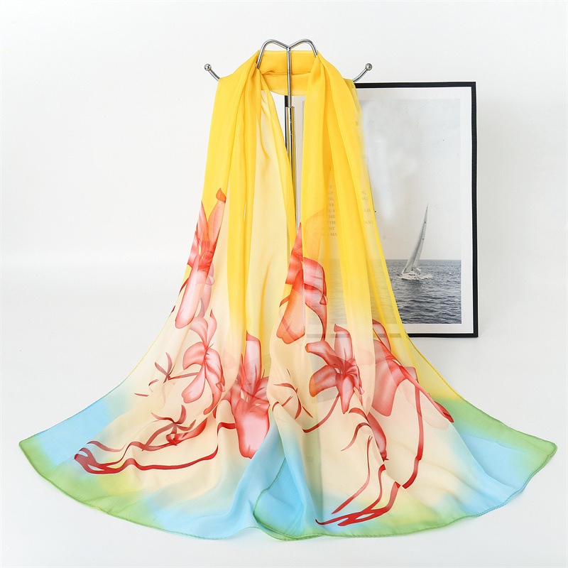 Custom Digital Printed 100% Natural Silk Square Scarfs for Lady Scarf