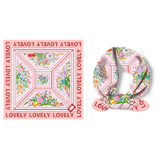 Popular Design Unique England Style Real Silk Scarf Digital Print Silk Scarf