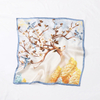 Oil Painting Art Small Square Women's Mulberry Silk Scarf