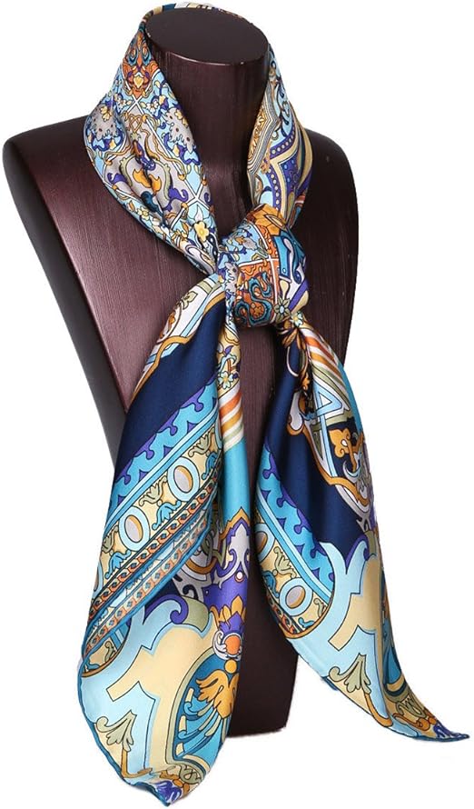Custom square silk twill scarf with digital printing