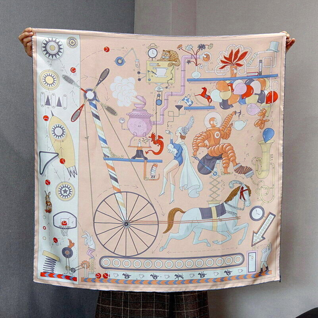 Luxurious Hand Made Cutom Design 110X110 Cm Silk Shawl