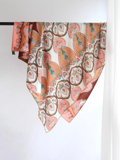 Custom made digital printing 30% silk 70% wool scarf