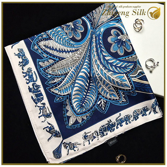 Custom Double Sided Printing 100% Mulberry Silk Scarf
