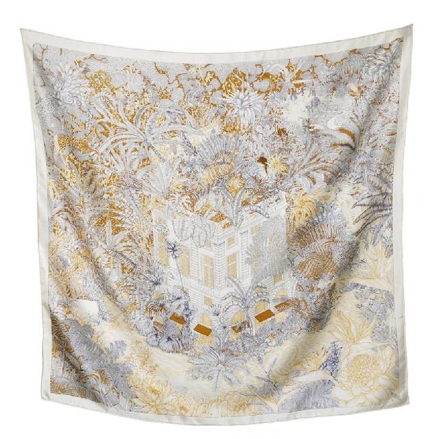 Custom Oversize Different Color 135X135cm Luxurious Hand Roll Silk Scarf