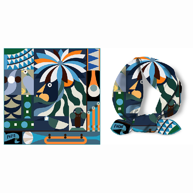 Grand Parade Twill Printed Silk Professional Decorative Scarf