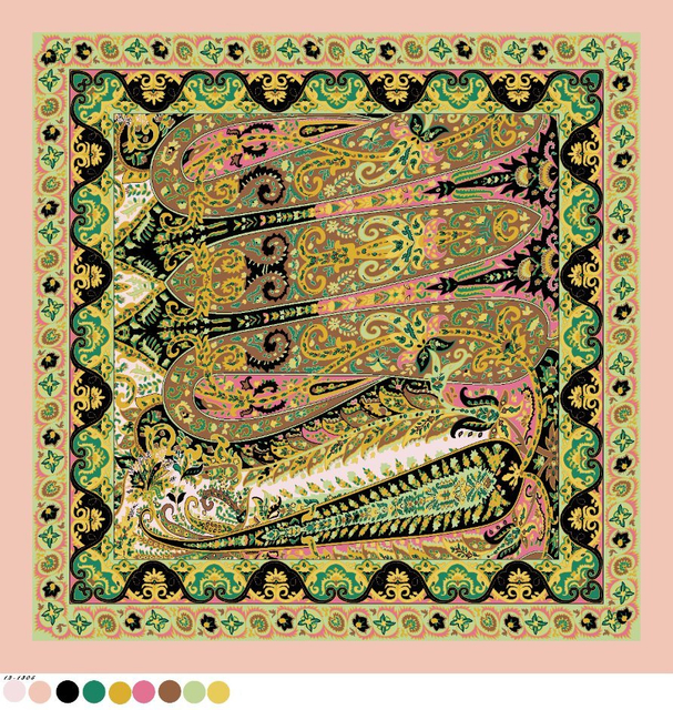 Custom Cashew Silk Square Scarf