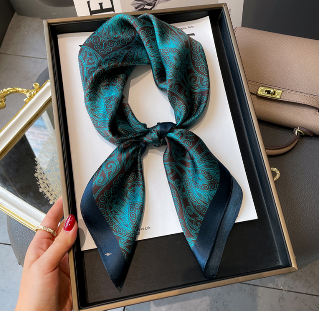 Custom Small Square Digital Printed Women's Silk Scarf