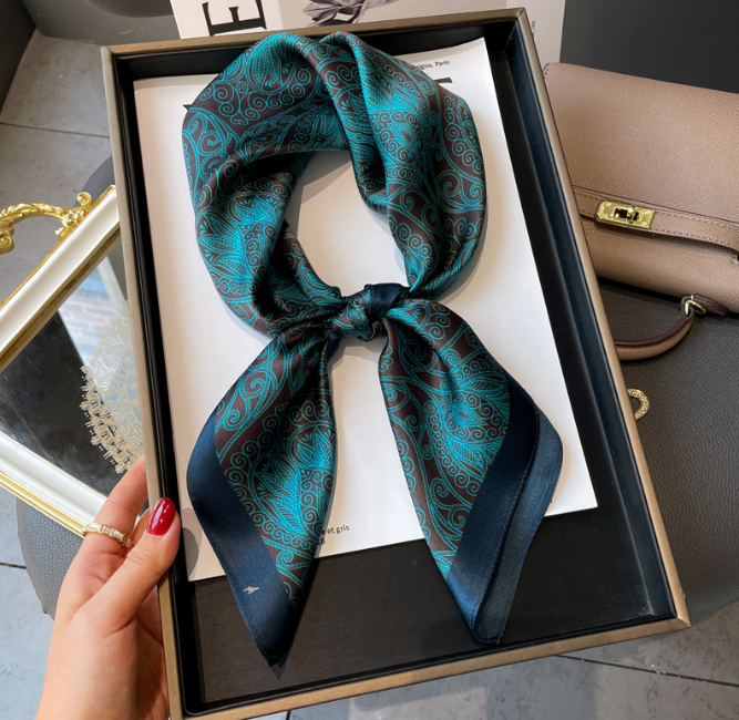 Custom Small Square Digital Printed Women's Silk Scarf