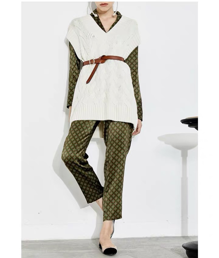 Custom Loose And Comfortable 100% Silk Sleepwear Long Set