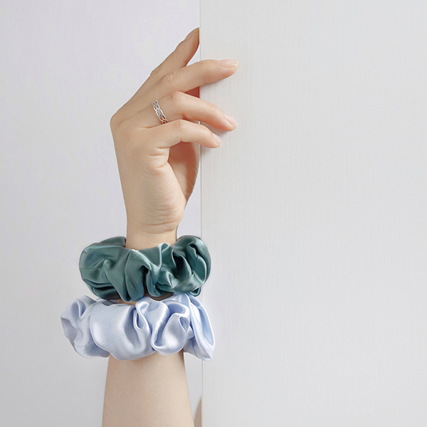 Pure Real Colorful Bow Silk Scrunchies