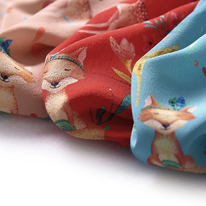 100% mulberry printed silk fabric for custom garments