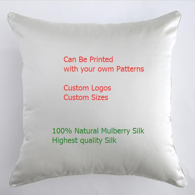 Custom digital printed silk cushion cover in square shape