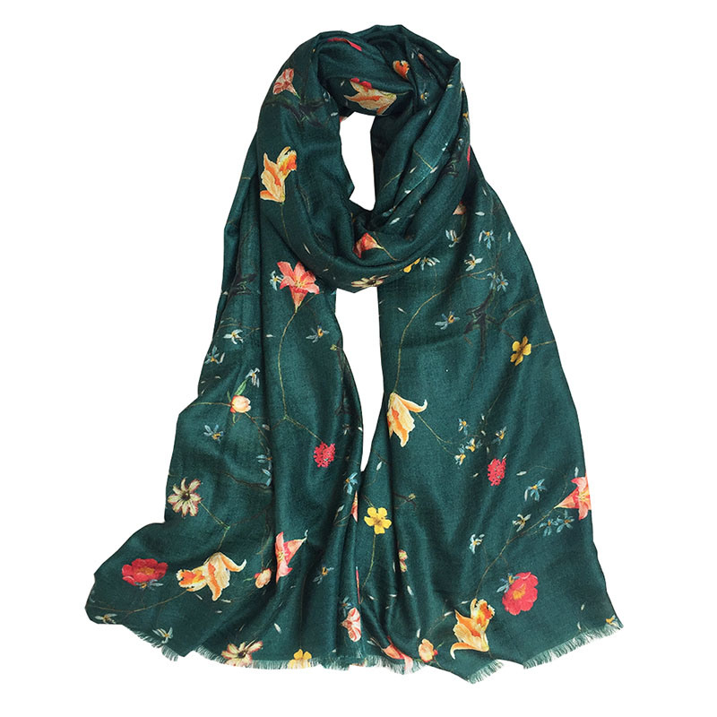 Custom printed wool scarf for lady