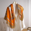 Orange Design 100% Mulberry Silk 90X90cm Shawl