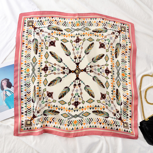 Silk Scarves Printing Service Designer Women Square Custom Silk Scarf