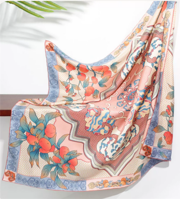 Silk Scarf with Digital Double-side Print