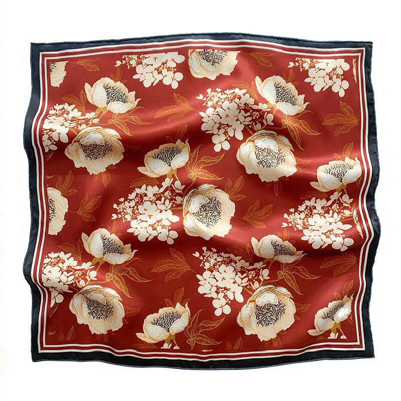 Low MOQ Low Price Digital Printing Square Silk Headkerchief