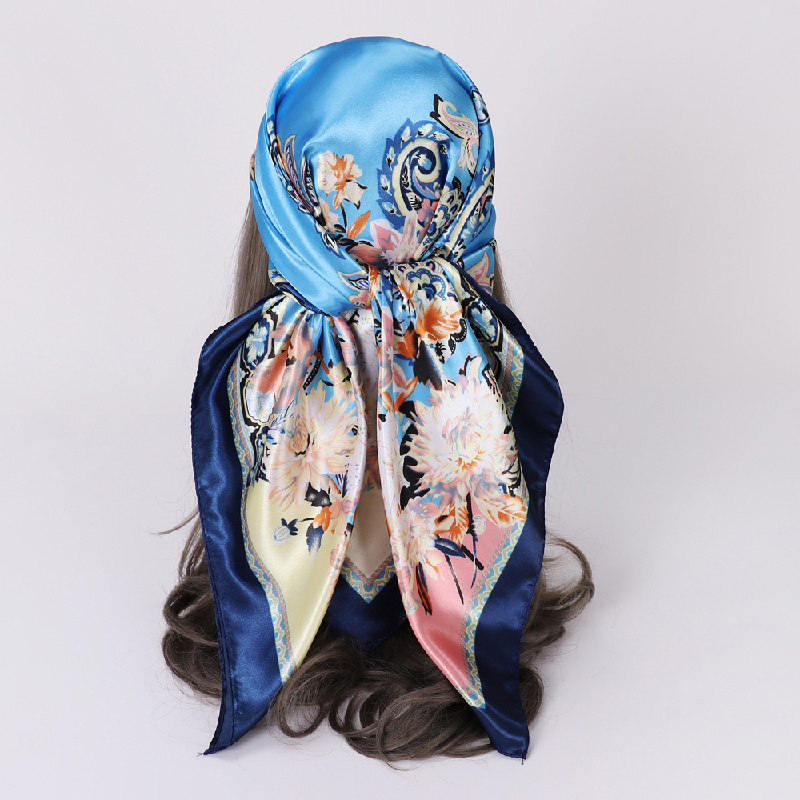 Soft And Smooth Hair Care 110x110CM 100% Silk Headscarf