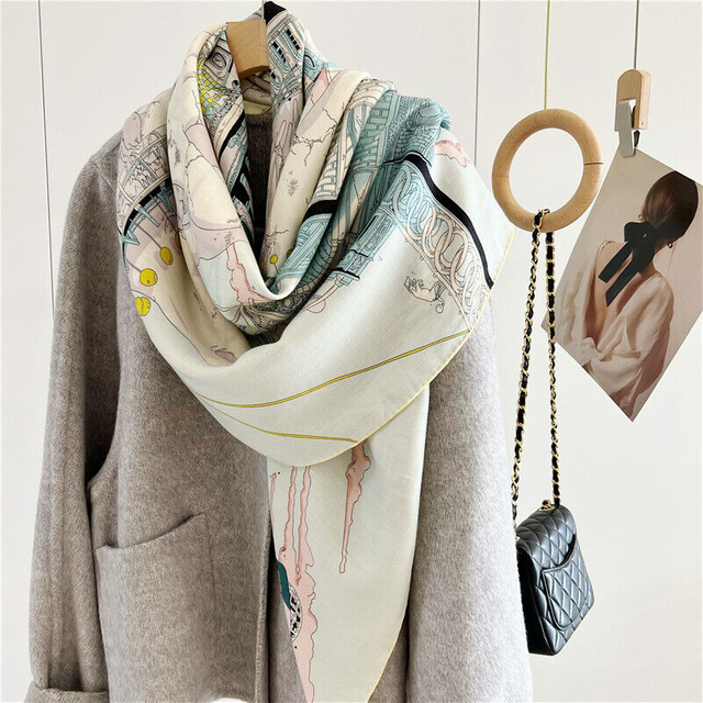 Custom silk large scarf