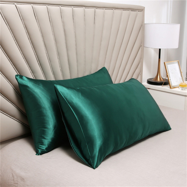 Custom 3 Styles Embroidery Comfortable Soft Silk Pillowcase