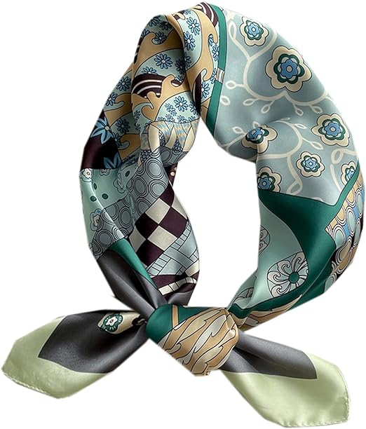  Silk Small Square Scarf with Digital Print
