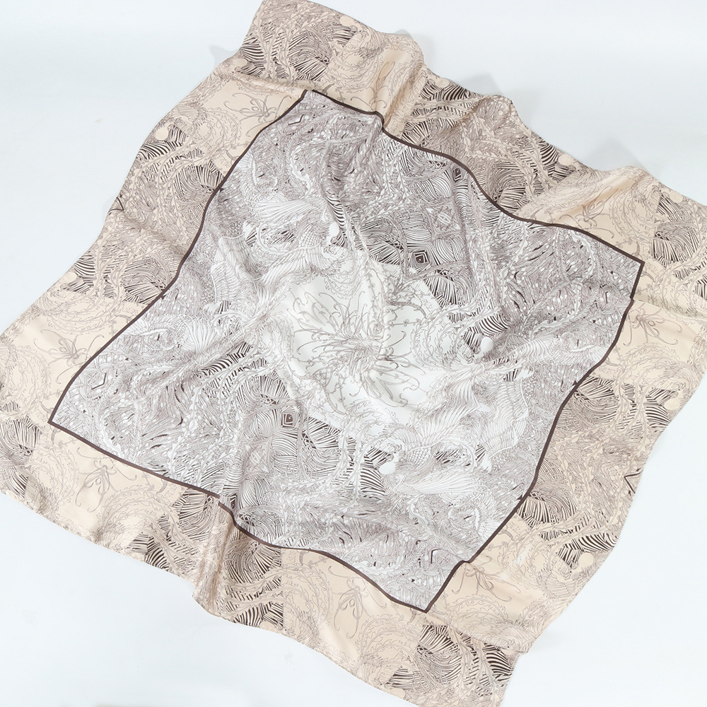 Ladies Square Silk Scarf with Digital print