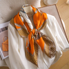 Orange Design 100% Mulberry Silk 90X90cm Shawl