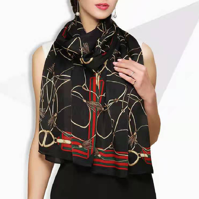 Luxury Brand Designer Lady Fashion Printing 100% Silk Scarves
