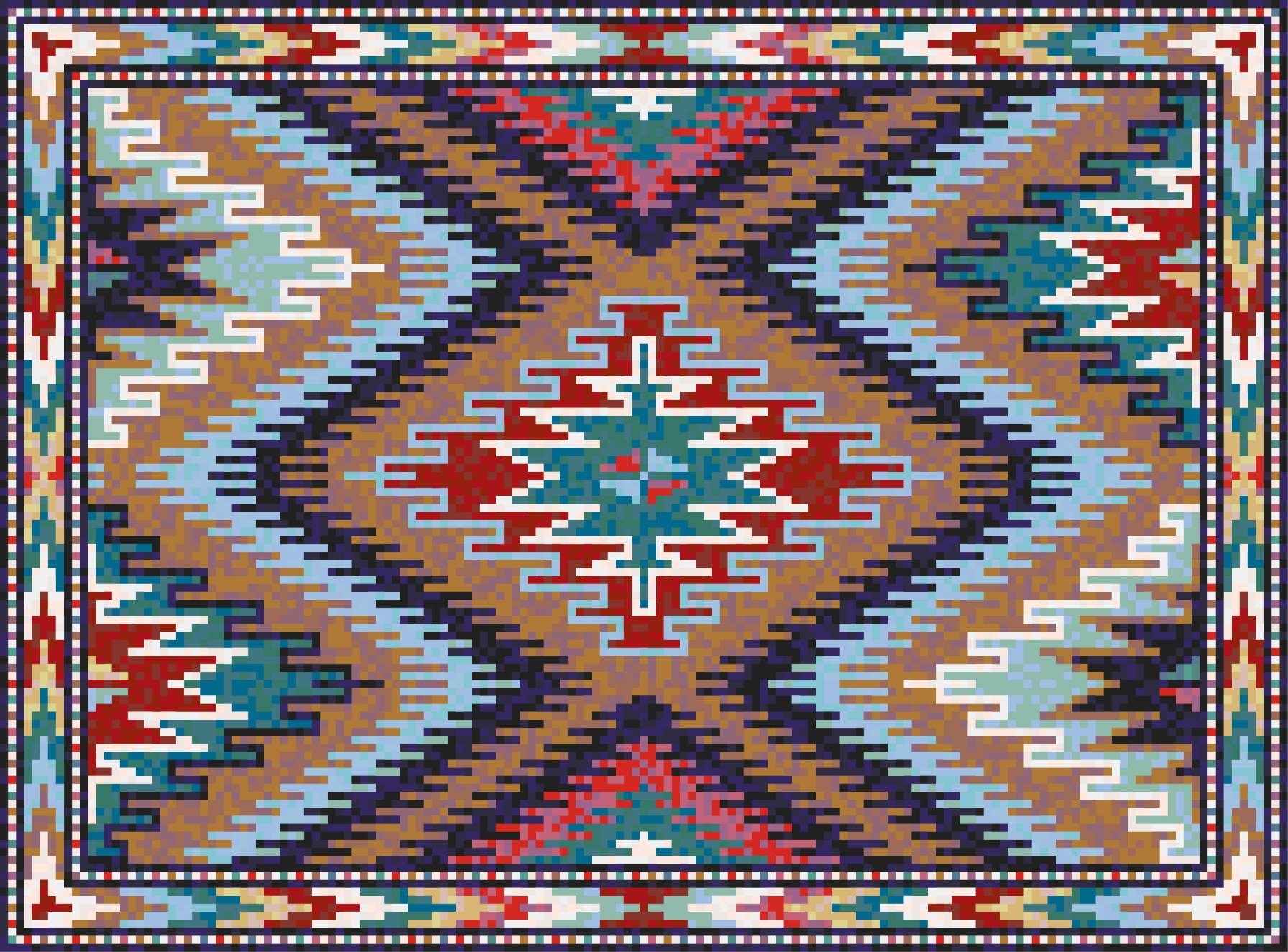 Custom Mosaic Style Silk Oblong Scarf