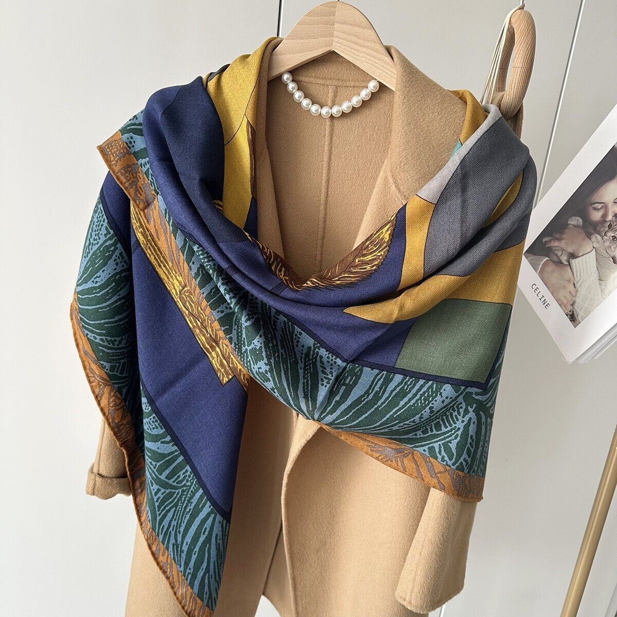 Custom Ladies Silk Blend Wool Scarves 
