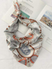 Small silk neckerchief scarf with digital printing