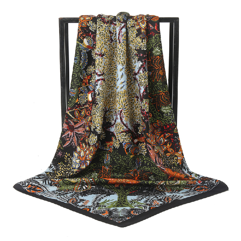 Custom Digital Printed Designer Wholesale Women Satin Luxury Silk Scarf