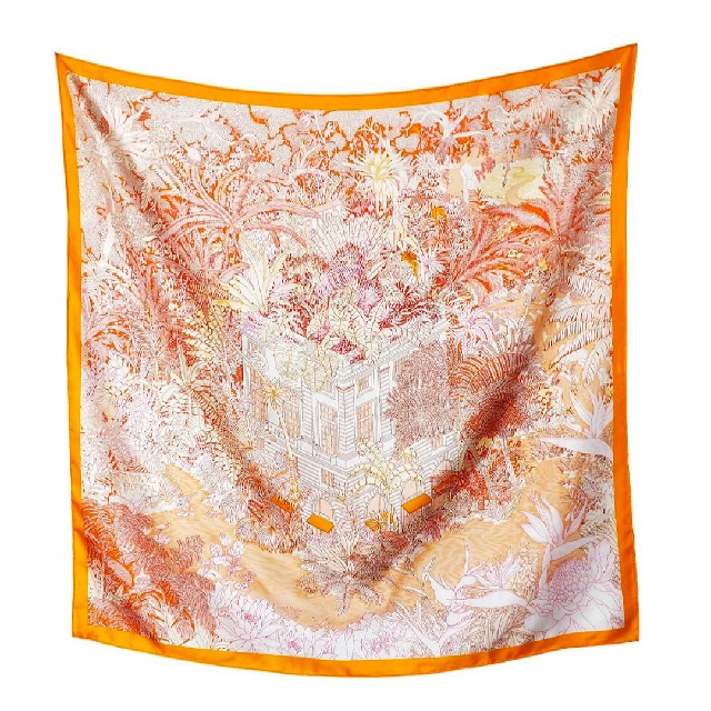 Custom Oversize Different Color 135X135cm Luxurious Hand Roll Silk Scarf