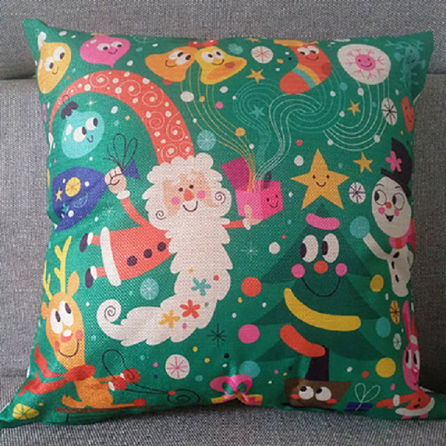 Customize Christmas Printing Invisible Zipper Small Square Pillow Case