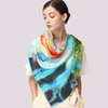 Fashion Shawl Scarves for Women Digital Printing Large Satin Silk Hijab Scarf