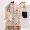 Ladies Flowery Neck Wrap Stylish Silk-Like Texture Hair Square Gentle Scarf