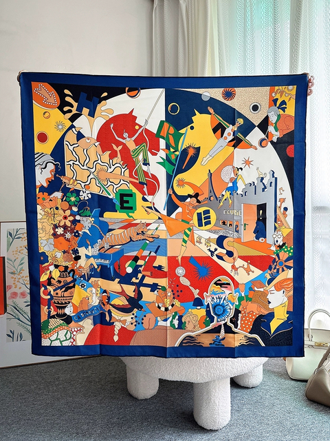 Custom Autumn/Winter High End Double Side Silk Scarf