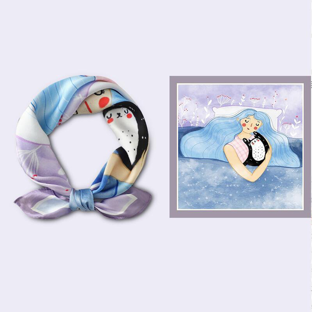 100% Real Silk Scarf Custom Printing Designer Scarf Styles Silk Women Square Custom Silk Scarves